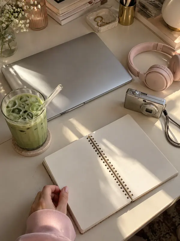 A creator’s candid digital-camera desk snapshot