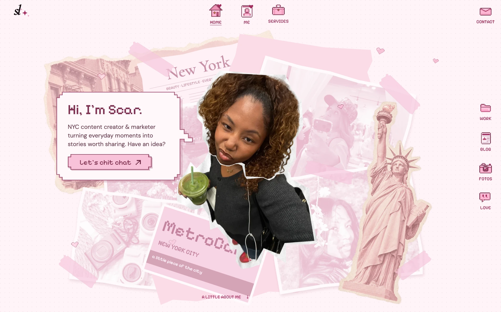 Scarlen López’s pink New York creator portfolio
